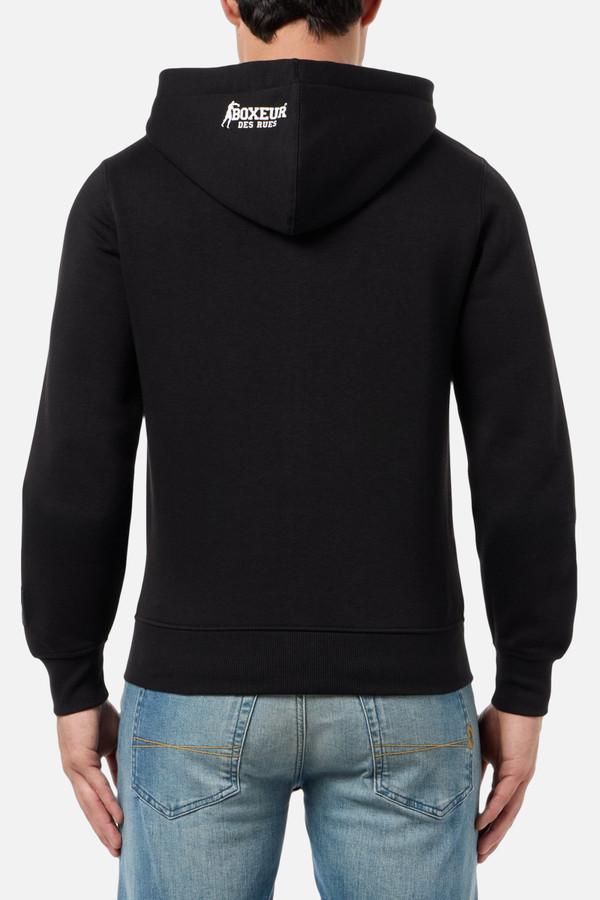 Black Full Zip Sweatshirt With Logo And Patch Black-White