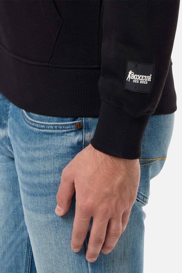 Black Full Zip Sweatshirt With Logo And Patch Black-White