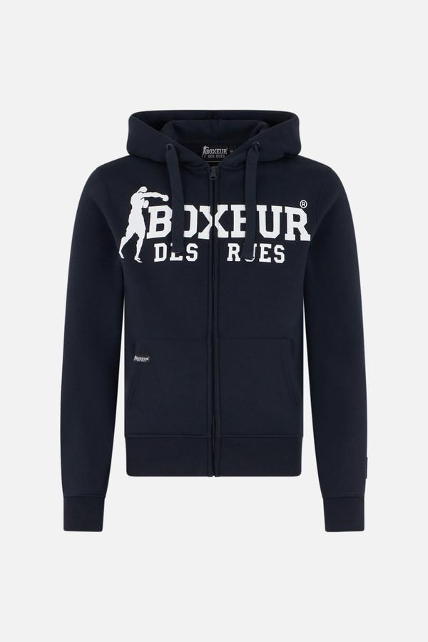 Midnight Full Zip Sweatshirt With Logo And Patch Midnight