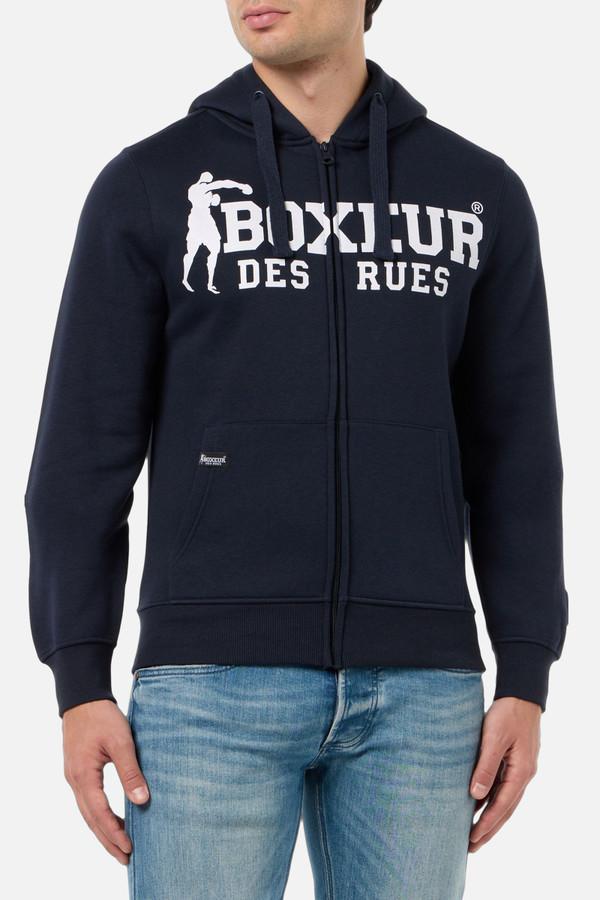 Midnight Full Zip Sweatshirt With Logo And Patch Midnight