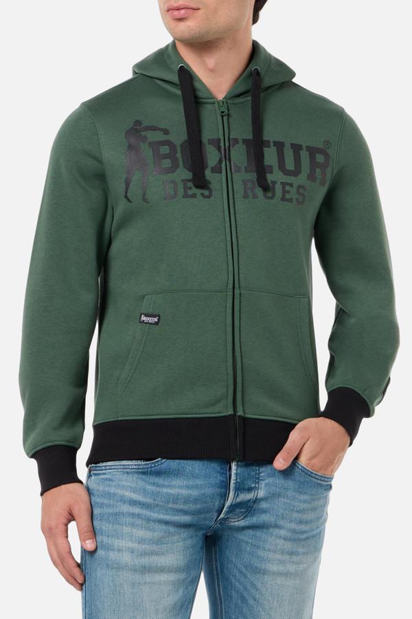 Felpa Full Zip Sage Con Patch E Logo Sage