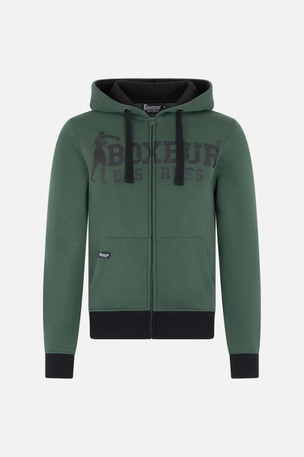 Felpa Full Zip Sage Con Patch E Logo Sage