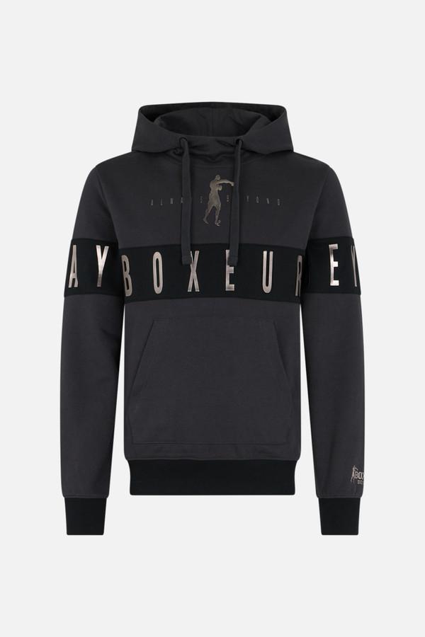 Anthracite Hoodie With Contrast Insert Anthracite-Titanium