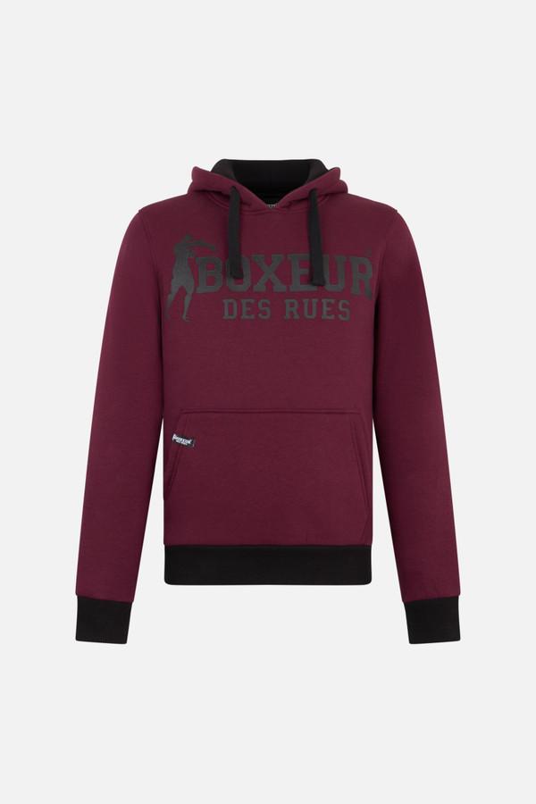 Felpa Logo Tawny Port E Nera Con Cappuccio