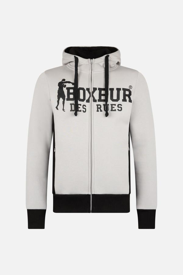 Grey And Black Full Zip Hoodie Sweatshirt Grey