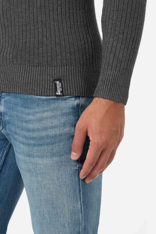 Maglione Anthracite Melange A Coste