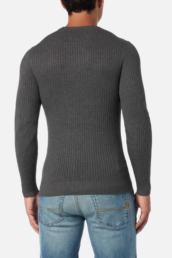 Maglione Anthracite Melange A Coste