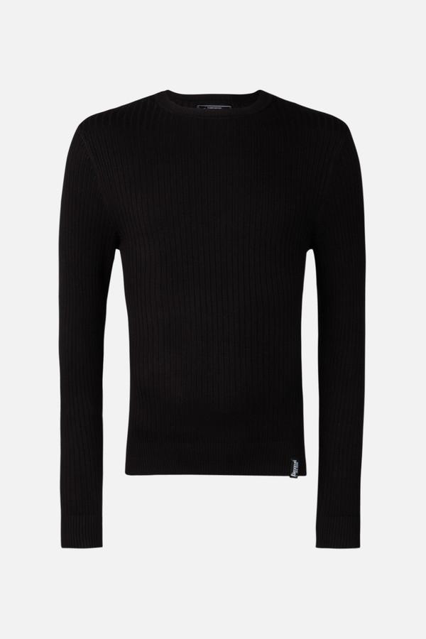 Maglione Nero A Coste Black