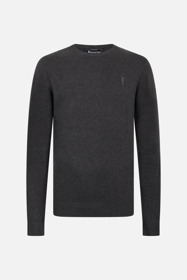Anthracite Melange Crew Neck Jumper Anthracite Mel