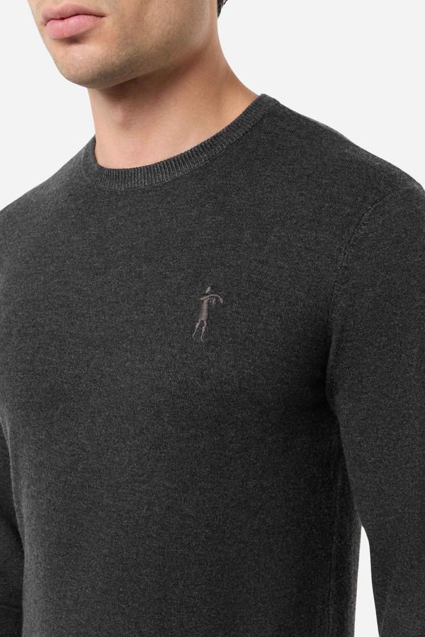 Anthracite Melange Crew Neck Jumper Anthracite Mel