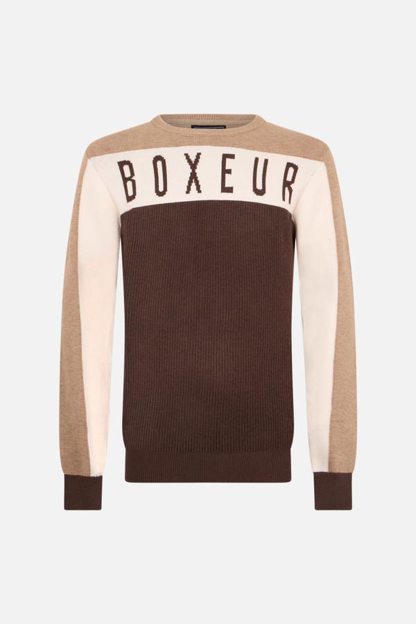 Espresso, Mocha And White Colour-Blocked Sweater Espresso