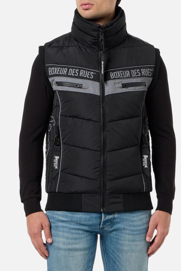 Gilet Nero Con Inserto Davanti Black