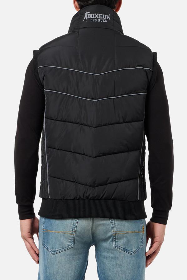 Gilet Nero Con Inserto Davanti Black