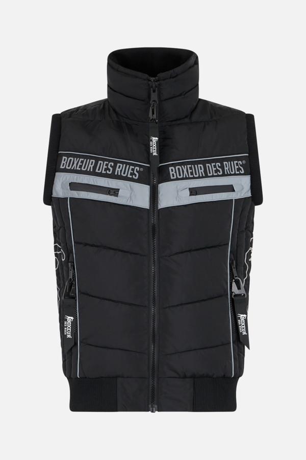 Gilet Nero Con Inserto Davanti Black