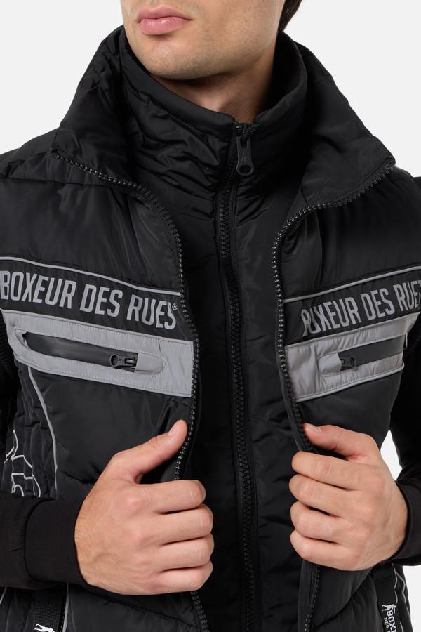 Gilet Nero Con Inserto Davanti Black