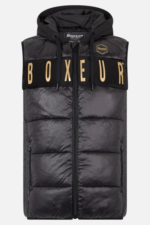 Gilet Logato Nero E Oro