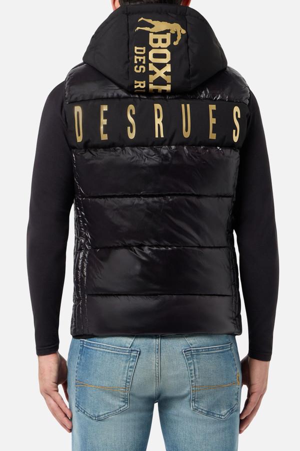 Gilet Logato Nero E Oro