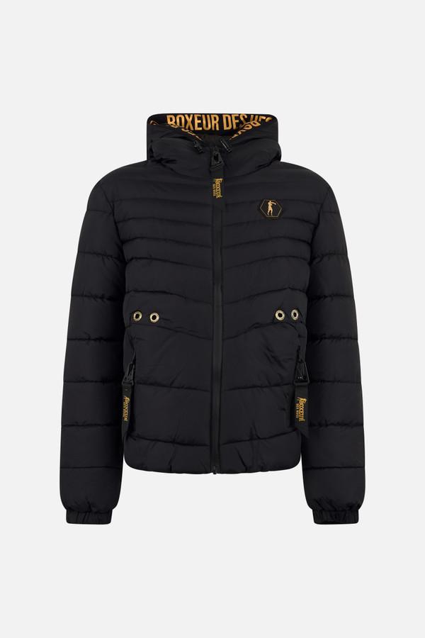 Black And Gold Stripe Padded Jacket Black-Gold