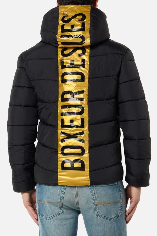 Black And Gold Stripe Padded Jacket Black-Gold