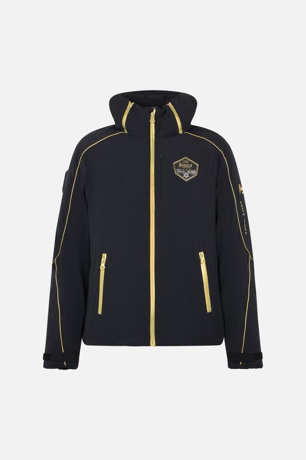 Giacca Da Sci Nera Con Dettagli Oro
