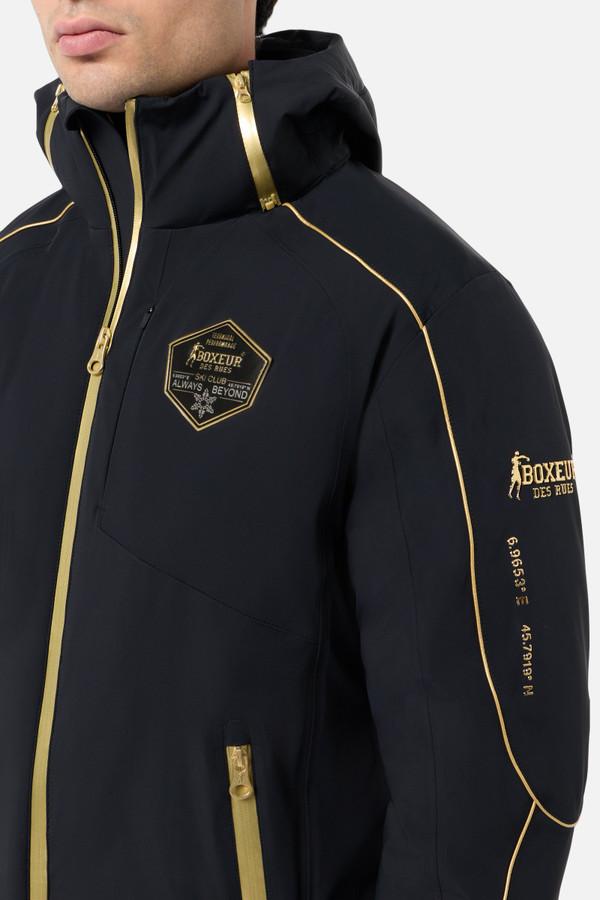 Giacca Da Sci Nera Con Dettagli Oro