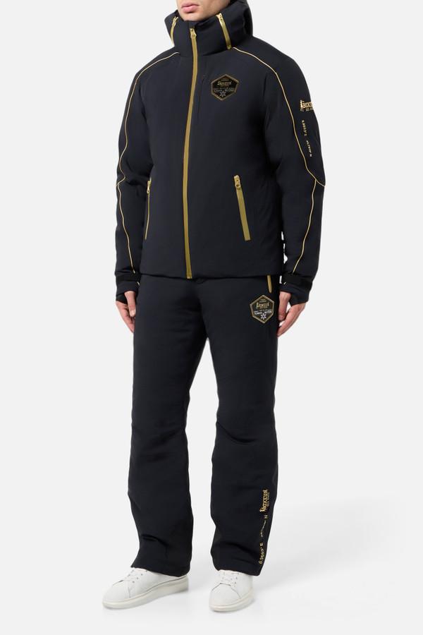 Giacca Da Sci Nera Con Dettagli Oro