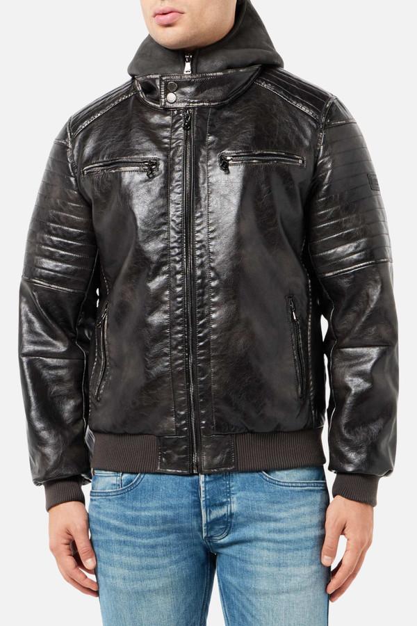 Giubbotto Nero In Finta Pelle