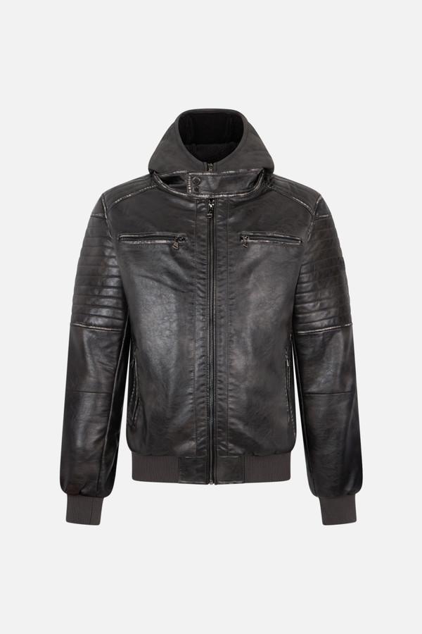 Giubbotto Nero In Finta Pelle