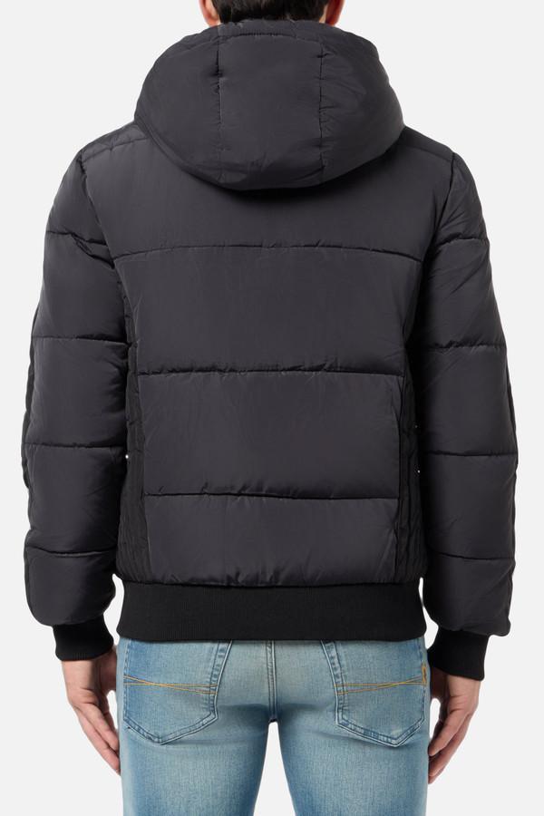 Giacca Imbottita Anthracite Con Inserti A Contrasto