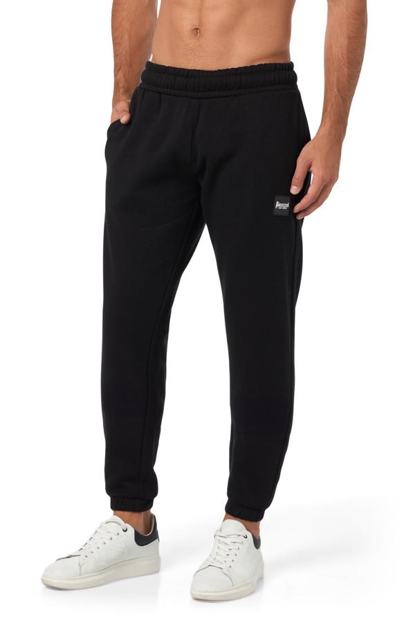 Black Man Long Pants With Patch Black