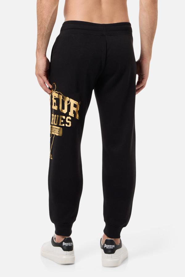 Pantaloni Neri Con Logo Laterale Black