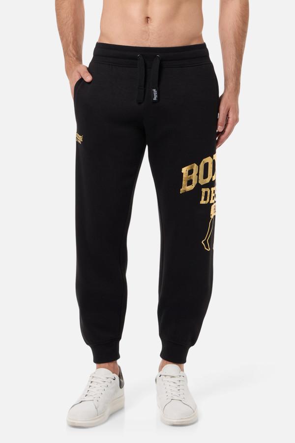 Pantaloni Neri Con Logo Laterale Black