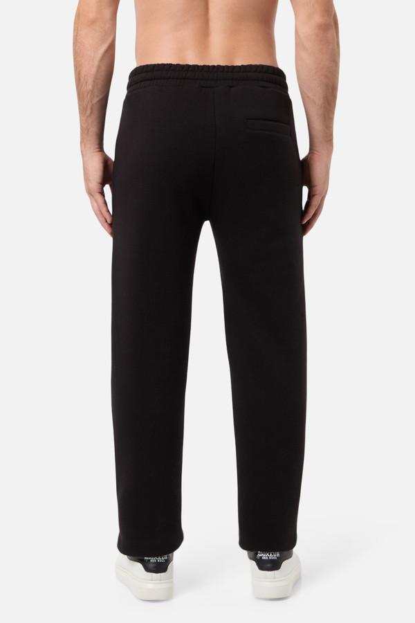 Black Sweatpant With Waistband Patch Black-Titanium