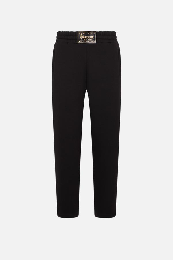 Black Sweatpant With Waistband Patch Black-Titanium