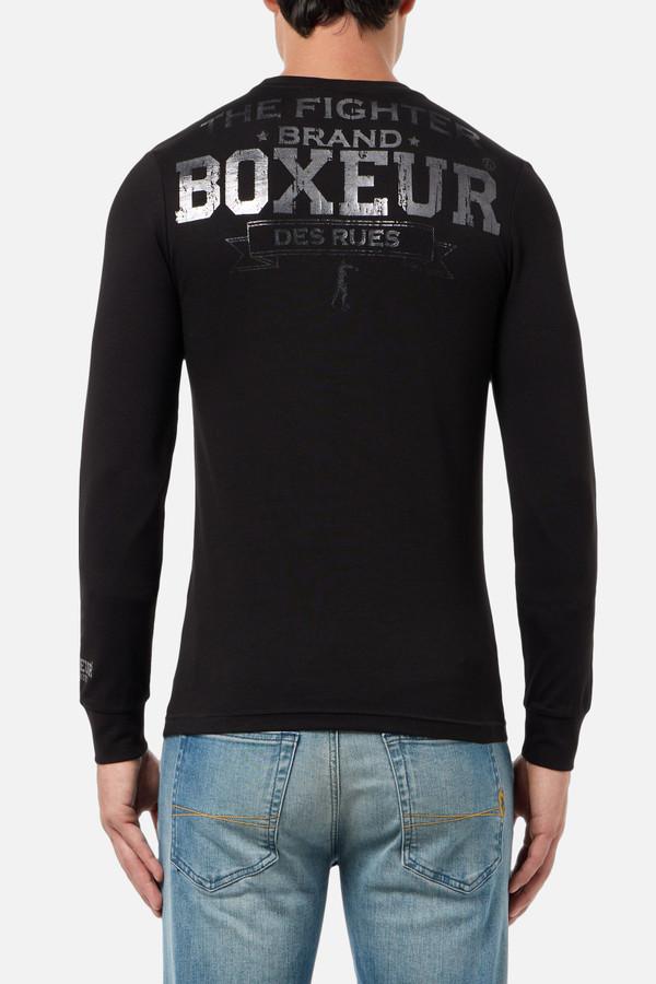 T-Shirt Nera A Manica Lunga Con Logo Black-Titanium