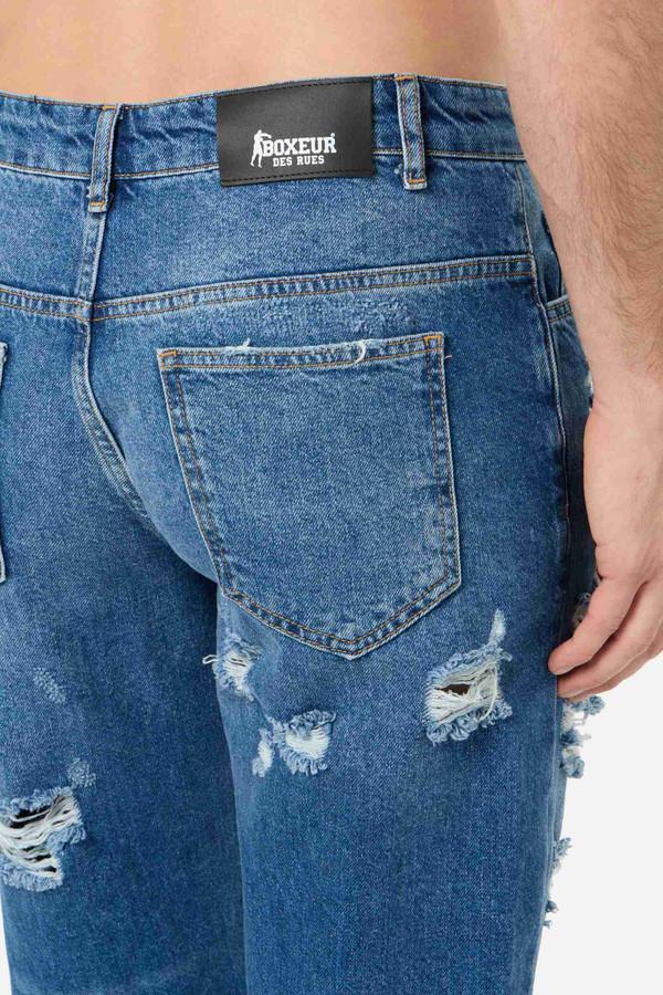 Jeans Mid Blue Con Strappi