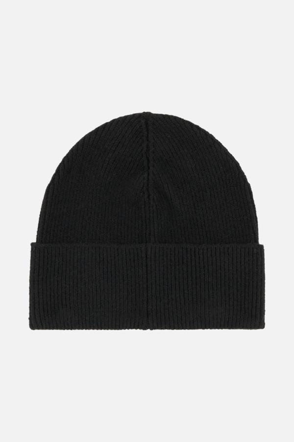 Black Basic Beanie With Gold Logo Black-Gold