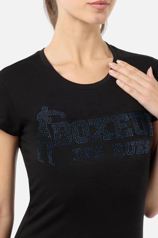 T-Shirt Nera Con Strass Black