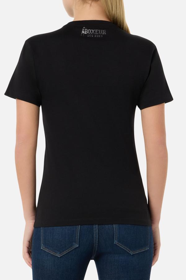 T-Shirt Nera Con Logo Ricamato