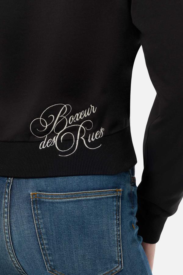 Felpa Nera e Oro Corta Con Cappuccio