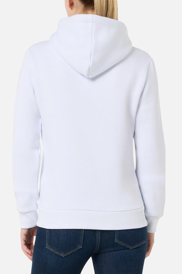 Felpa Bianca e Oro Con Cappuccio