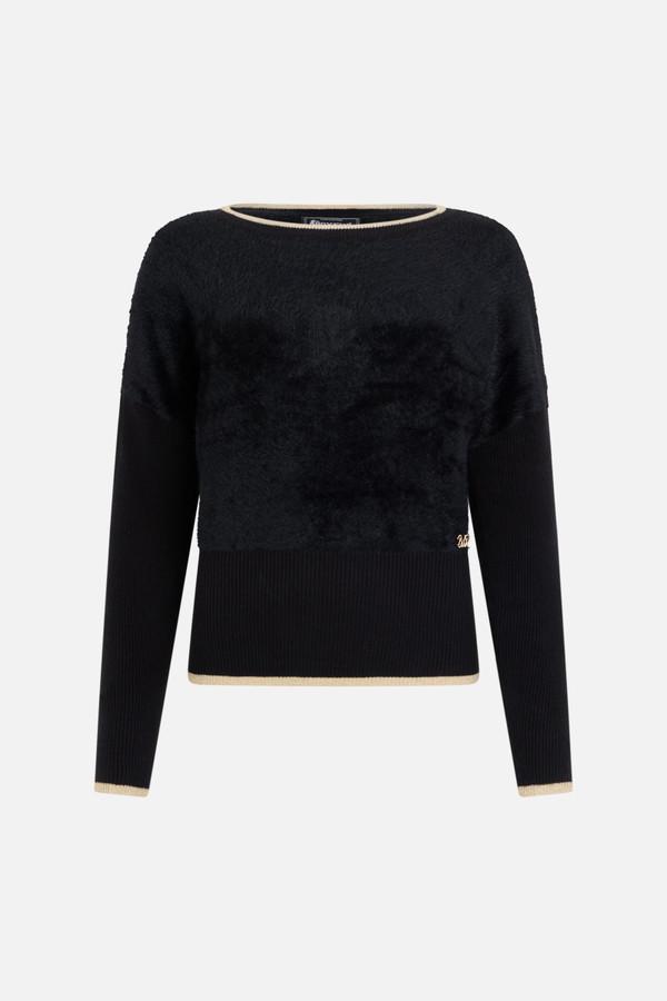 Maglione Nero Lurex A Contrasti Black