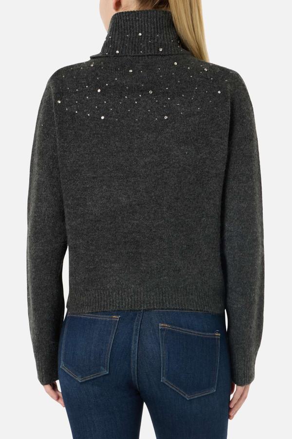 Anthracite Rhinestone Turtle Neck Sweater Anthracite