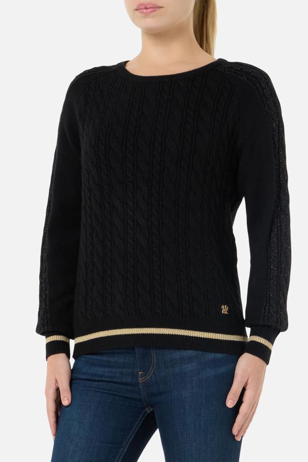 Black Cable Knit Sweater Black