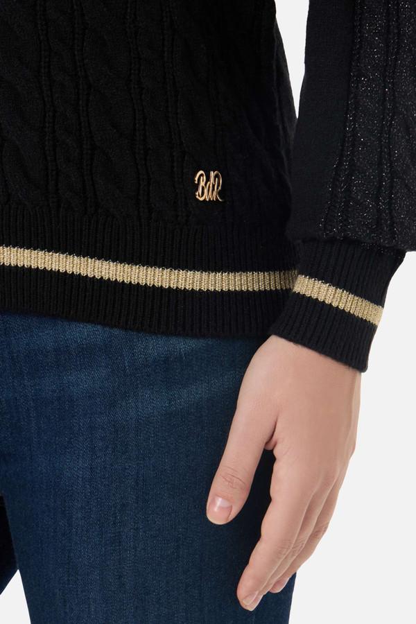 Black Cable Knit Sweater Black