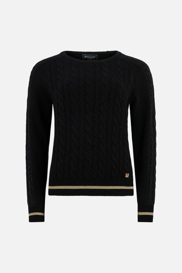Black Cable Knit Sweater Black