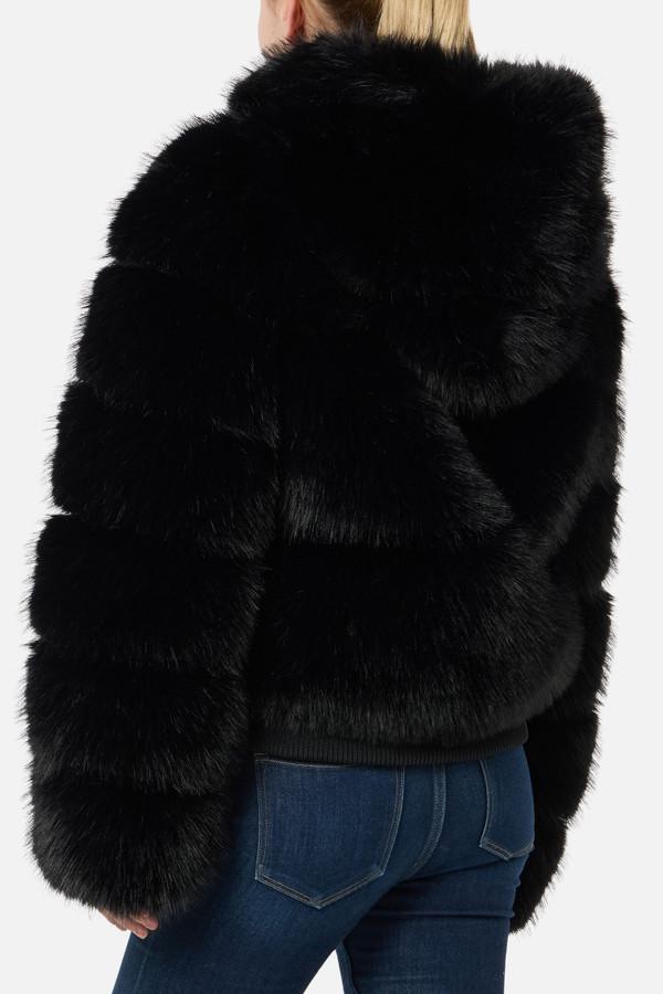 Black Eco-Fur Bomber Black