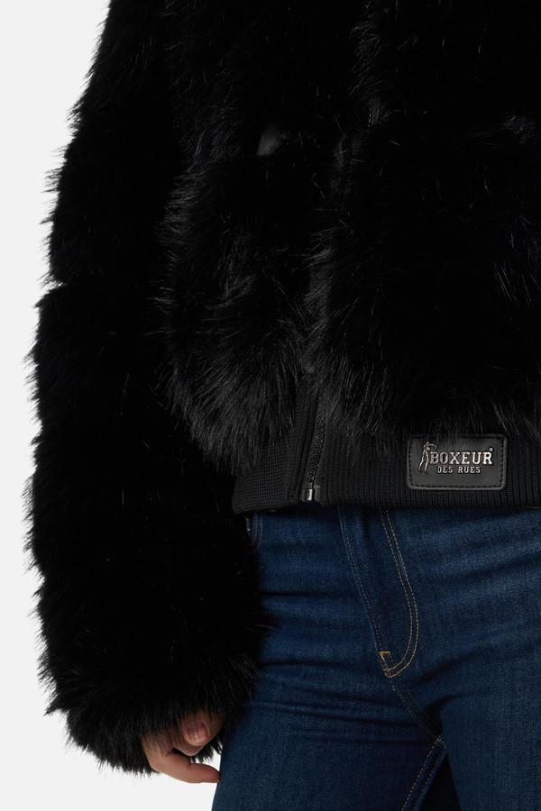 Black Eco-Fur Bomber Black