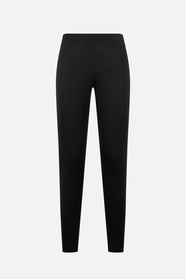 Black Basic Leggings With Front Logo Black