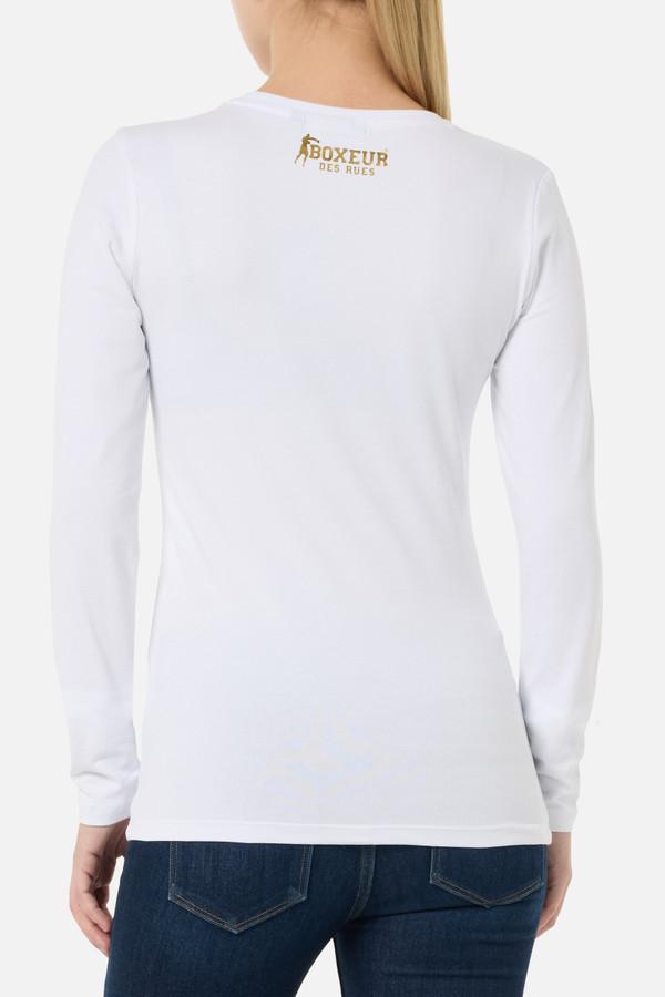 White Long Sleeve T-Sirt White-Gold